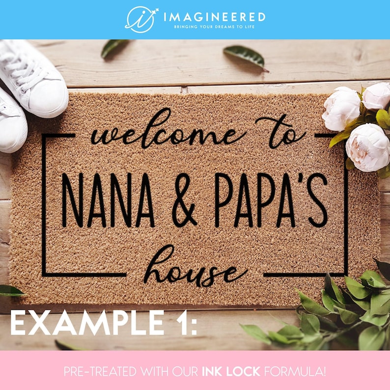 Grandparents Welcome Door Mat - Personalized Doormat - Grandparent Gifts - Custom Coir Mat - Home Decor - Nana Papa Doormat - Housewarming image 2
