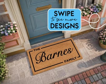 Newlywed Gift Doormat - Personalised Family Name Welcome Mat - Housewarming Gift