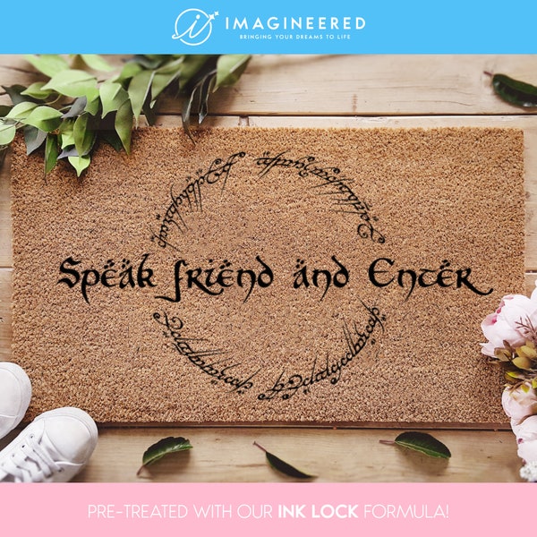 Custom Lord Of The Rings Doormat - Speak Friend And Enter Doormat - LOTR - Custom Elvish Door Mat - Lord Of The Ring Gift - New Home Gift