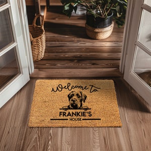 Best Seller Customized Dog Welcome Mat - Welcome To Our House Dog Rug - Custom Dog Breed Gift - Custom Dog Doormat - Dog Welcome Mat Gift