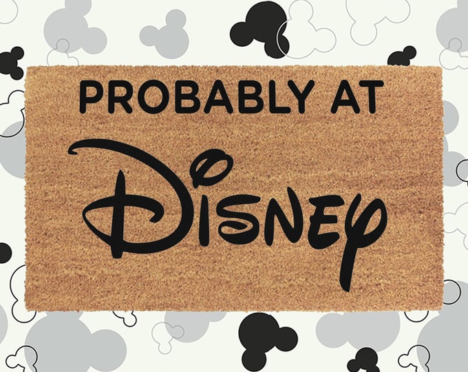 Disney Home Doormat With Castle Disneyland Disneyworld Etsy