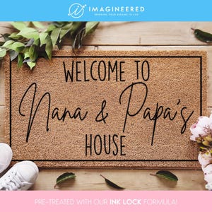 Papa&#39;s House Doormat, Welcome to Nana and Papa&#39;s House Doormat, Custom Grandparents Doormat, Personalized Grandparents Gifts Door Mat