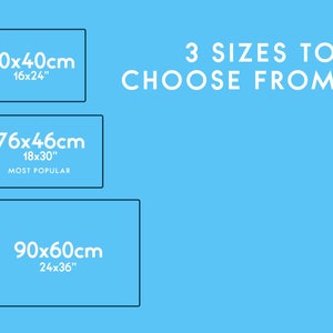 May include: Three different sizes of canvas prints are shown. The sizes are 16x24 inches, 18x30 inches, and 24x36 inches. The 18x30 inch size is labeled as "Most Popular".