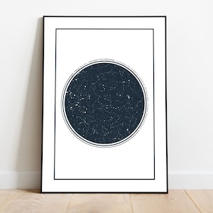 Carte des étoiles personnalisée, Impression ciel nocturne, Poster carte des étoiles, Cadeau de mariage, Constellation, Cadeau d'anniversaire de mariage, Cadeau personnalisé, Cadeau de fiançailles