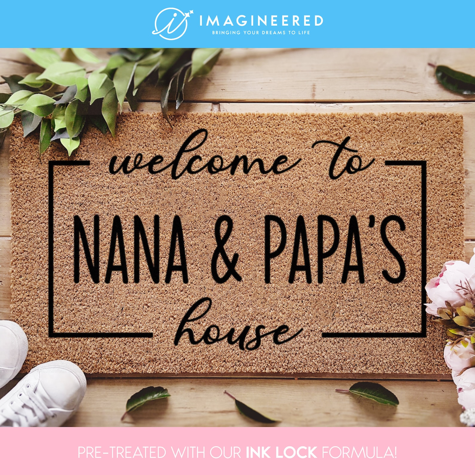 Grandparents Welcome Door Mat - Personalized Doormat - Gift Grandparent - Custom Coir Mat - Home Decor - Grandparent Gifts - Housewarming Imagineered
