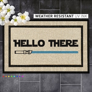 Starwars Outdoor Rug - Hello There - Obi Wan Kenobi - Personalized Welcome Fit for Jedi Knights