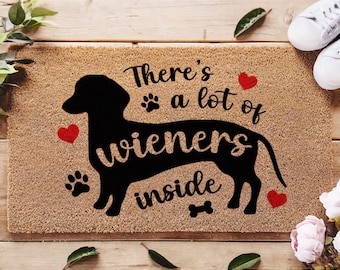 Hay como un montón de salchichas adentro - Felpudo - Regalo para perros salchicha - Felpudo de bienvenida - Regalo divertido para perros - Felpudo de perro salchicha - Perro salchicha - Regalo para perros