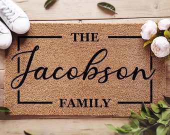 Custom Family Doormat - Customized Door Mat - Wedding Gifts - Closing Gift - Housewarming Gift - New Home - Welcome - Christmas Gift Ideas