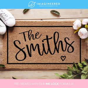 Personalized Coir Doormat – Custom Family Name Welcome Mat | Housewarming Gift | Wedding Gift | Outdoor Entry Rug | Realtor Closing Gift