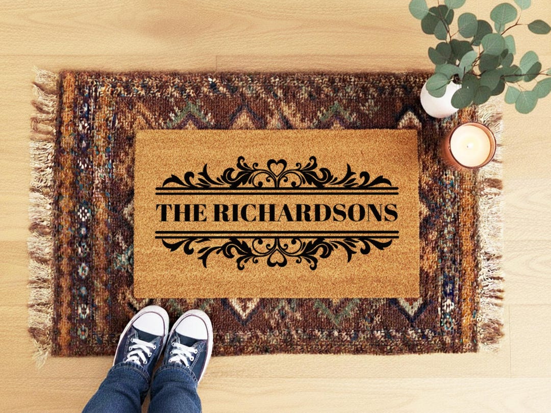 Custom Welcome Mat for Home Custom Surname Welcome Mat - Wedding Gift ...