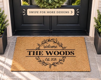 Personalized Realtor Doormat, Custom Housewarming Welcome Mat, Real Estate Closing Gift