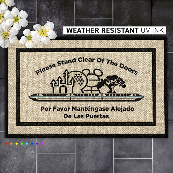 Step into the Magic: Personalized Disney World Monorail Doormat - Customizable and Durable Entrance Mat