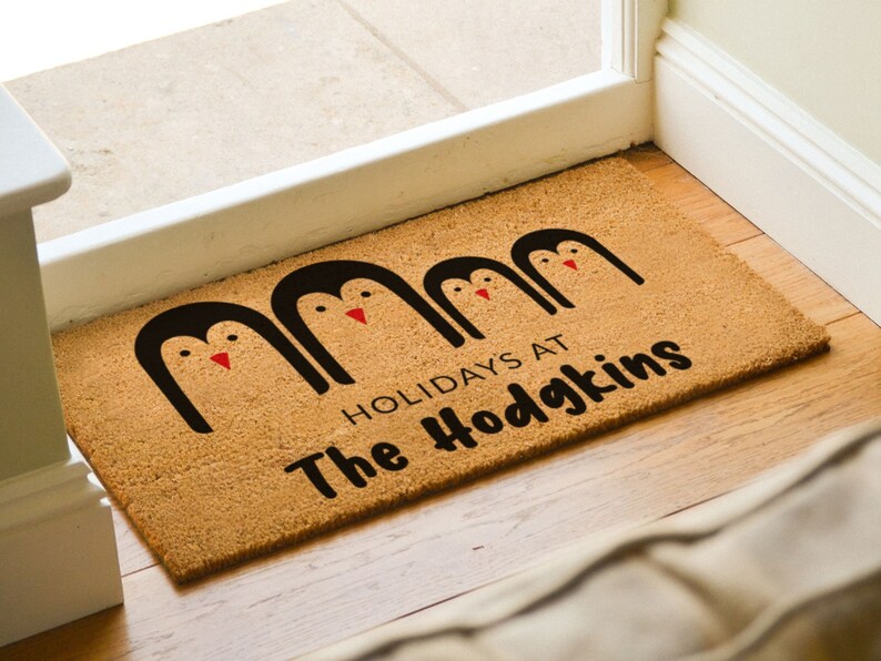 Holiday Door Mat - Cute Christmas Doormat - Funny Holiday Rug - Christmas Welcome Mat - Christmas Decor - Holiday Decor image 2