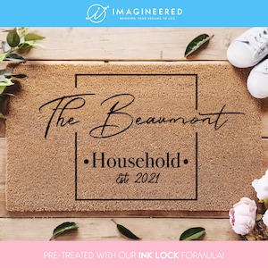 Personalized Family Household Doormat - Housewarming Gift  - Family Name Doormat  - Custom Doormat - Custom Family Welcome Mat
