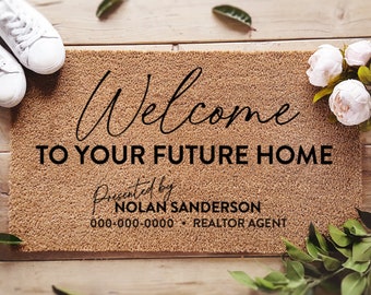 Stylish Doormat for Realtors - Customised Realtor Gift - Realtor Logo - Realtor Rug For Listings - Open House Doormat That Clients Will Love