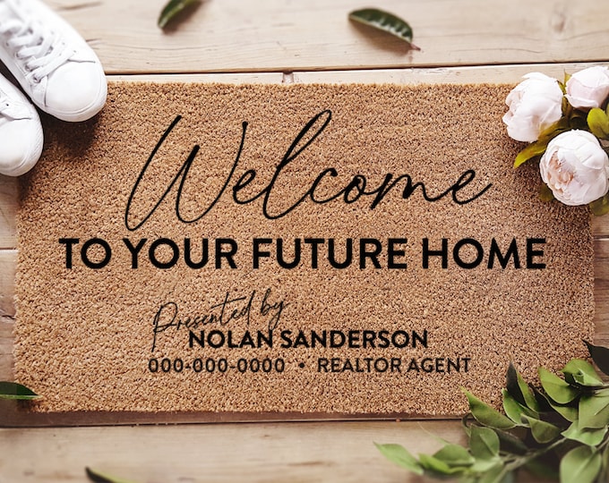 Real Estate Mat, Real Estate Agent Gift, Open House, Custom
