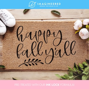 Happy Fall Yall Doormat - Seasonal Coir Mat - Fall Decor - Autumn - Housewarming Gift - Fall Decor - Porch Decor