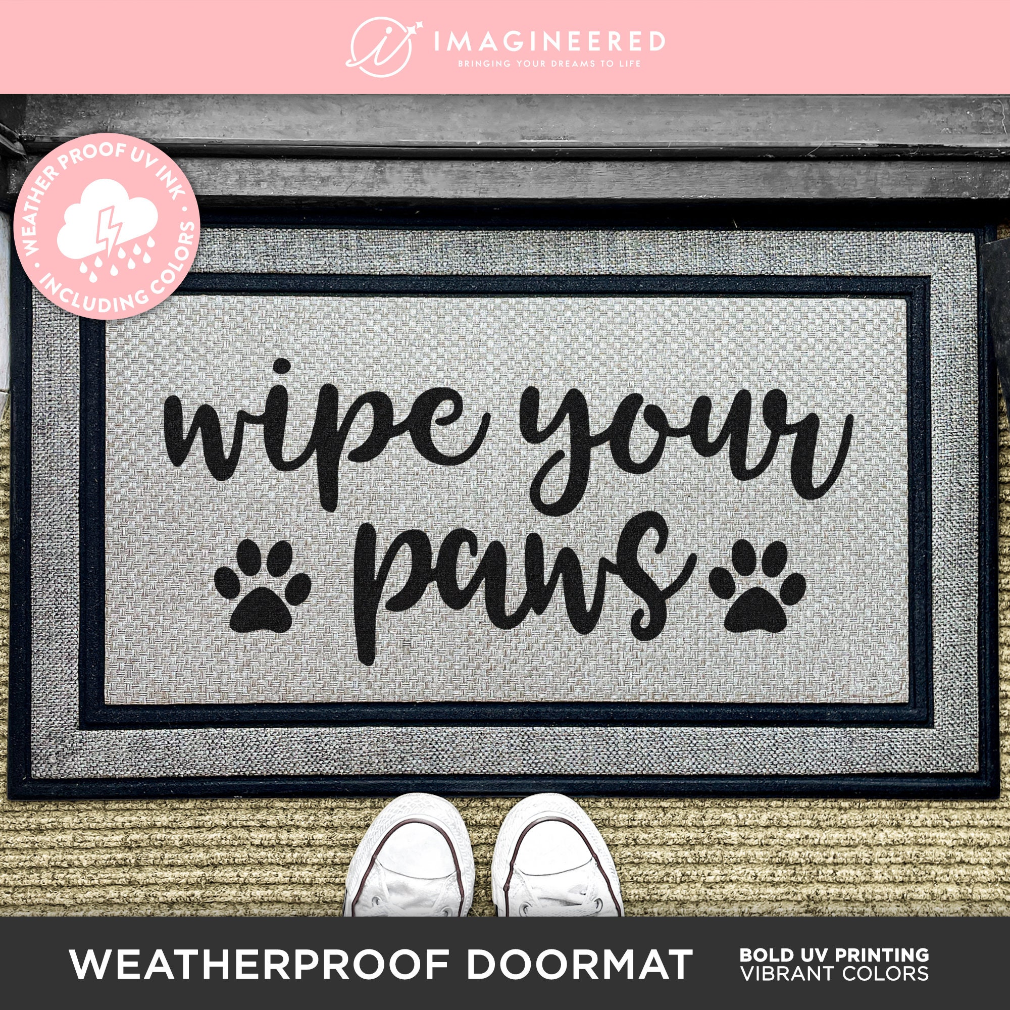 Dog Cat Paw Print Welcome Doormat Dirt Resistant Anti slip - Temu