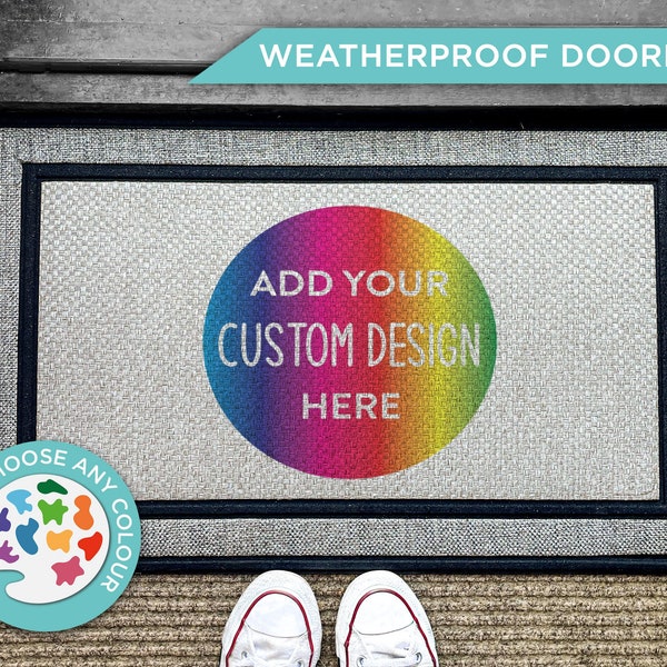 Coloured all weather washable doormat - housewarming gift - new home gift - realtor gift - customized outdoor rug - choose any colour