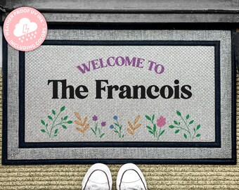Family Name Door Mat - All Weather Door Mat - Personalized Doormat - Wedding Gift - Housewarming Gift - Customized Welcome Rug