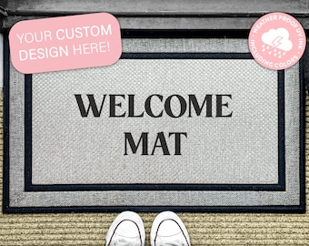 Custom Text Outdoor Door Mat - Outdoor Personalized Rug - Customized Doormat - Washable Custom Rug - Personalized Door Mat - Realtor Gift