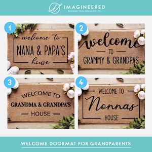 Customized Doormat - Welcome To Nana & Pop's House -  Custom Coir Door Mat - Home Decor - Grandparent Gift - Family Mat - Housewarming Gift