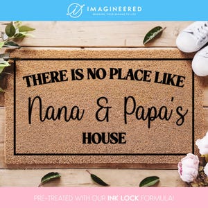 Grandma and Grandpa Welcome Mat - Grandparents Doormat - Gift for Grandparents - Nana Papa Gift - Custom Doormat Housewarming Gift