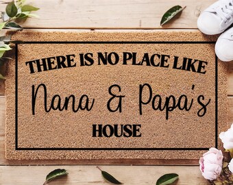 Grandma and Grandpa Welcome Mat - Grandparents Doormat - Gift for Grandparents - Nana Papa Gift - Custom Doormat Housewarming Gift