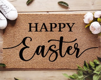 Happy Easter Door Mat - Easter Decor - Spring Door Mat - Customized Doormat - Spring Door Mat -  Happy Easter - Easter Doormat - Spring Mat