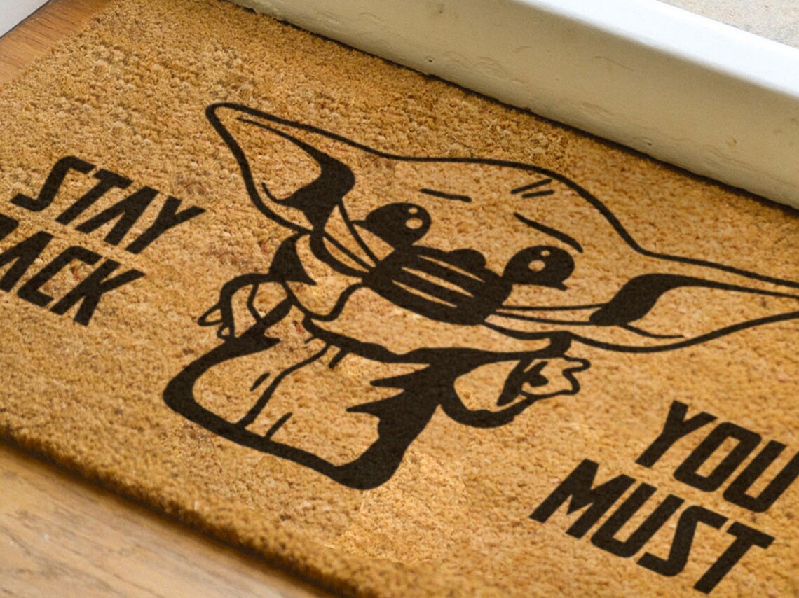 Star Wars Baby Yoda Doormat the Mandalorian Stay Back You Etsy