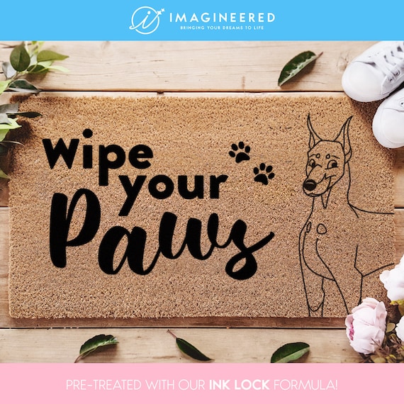 Doberman wipe your paws rug custom doberman dog gifts welcome dog door  mat pet lover gift disney dog funny doberman gifts