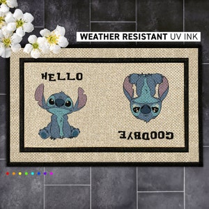 Stitch Hello Goodbye Doormat - Personalize your Entryway with a Unique Welcome Mat