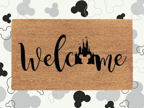 Disney Castle Welcome Doormat Coir Mat Disney Castle Etsy