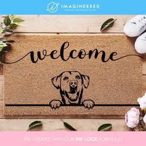 Dog Lovers Home Décor - Personalized Custom Dog Welcome Mat - Personalized Bree front doormat - Dog Doormat - Dog Breeds