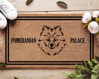 Dog Doormat - Pomeranian Palace - Dog Home Decor - Dog Welcome Doormat - Dog Lover Gift - Housewarming Gift - Dog Door Mat -