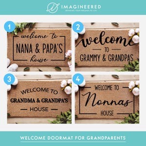Customized Doormat - Welcome To Nana & Pop&#39;s House -  Custom Coir Door Mat - Home Decor - Grandparent Gift - Family Mat - Housewarming Gift