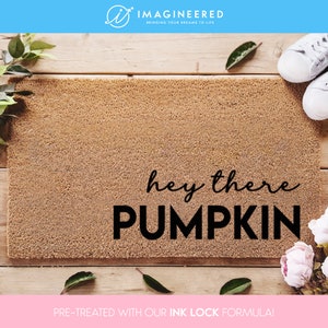 Fall Hey There Pumpkin Doormat - Porch Decor - Fall Home Decor - Hello Pumpkin Doormat - Fall Doormat - Fall Door Mat - Porch Decorations