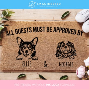 Housewarming Dog Gift - Custom Dog Breeds - Custom Name Doormat - Personalized Welcome Dog Mat - Personalized Pet Mat