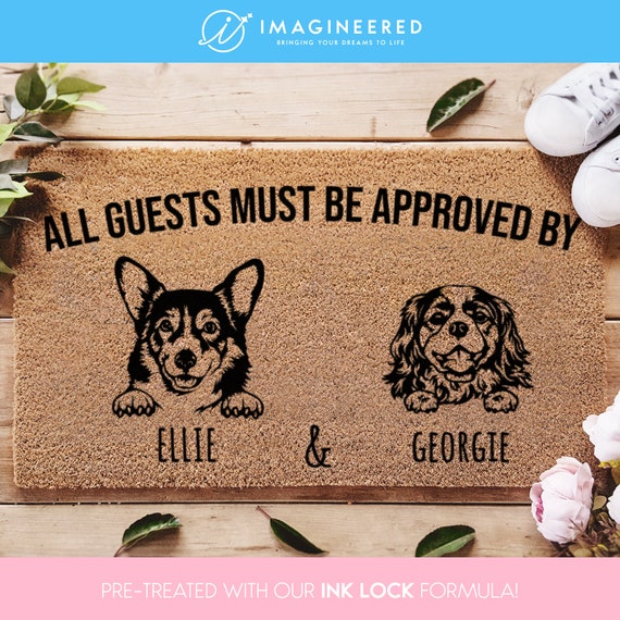 Housewarming Dog Gift - Custom Dog Breeds - Custom Name Doormat - Personalized Welcome Dog Mat - Personalized Pet Mat