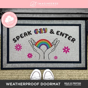 Pride Month Doormat - Gay Pride Doormat - LGBTQI Decor, Gift For Pride Month, Front Doormat, Welcome Mat, All Are Welcome Here, Gay Pride