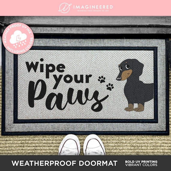 Dachshund Wipe Your Paws Doormat - Outdoor Wiener Dog Mat - Dog