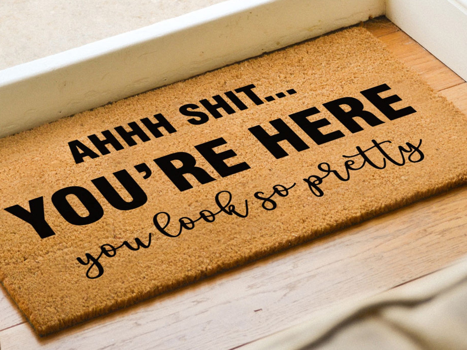 Your Here You Look so Pretty Doormat Tik Tok Rosa Inspired Etsy
