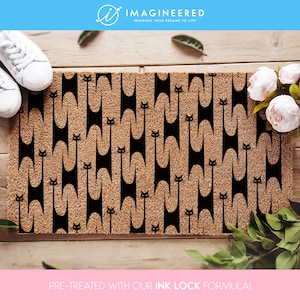 Welcome Mat, Modern Abstract Doormat, Funky Cat Mat, Stylish Welcome Mat for Your Home, Entryway Rug, Cat Lovers, Gift