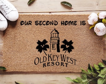 Our Second Home Is Old Key West Resort Welcome Doormat - Disney Decor - Disney World - Coir Welcome Door Mat - Disney Lovers