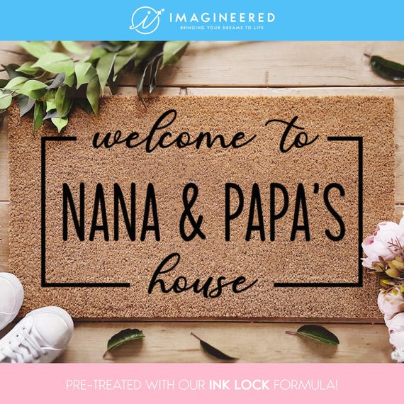 Grandparents Welcome Door Mat - Personalized Doormat - Grandparent Gifts - Custom Coir Mat - Home Decor - Nana Papa Doormat - Housewarming