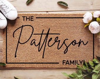 Custom Door Mat, Outdoor, Last Name Doormat, Front Door Decor, Housewarming Gift, Wedding Gift, Closing Gift, Personalized Welcome Doormat