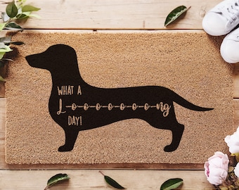 Dachshund Wiener Dog Doormat - Sausage Dog - Personalized Doormat - Custom Doormat - Welcome Mat - Housewarming Gift - Puppy