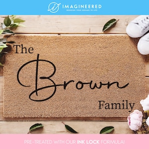 Personalized Family Name Doormat - Housewarming Gift  - Family Name Doormat  - Personalized Doormat - Custom Family Welcome Mat