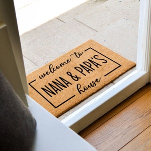 Grandparents Welcome Doormat - Personalized Doormat - Gift Grandparent Home Decor - Custom Coir Mat - Grandparent Gifts - Housewarming Gift