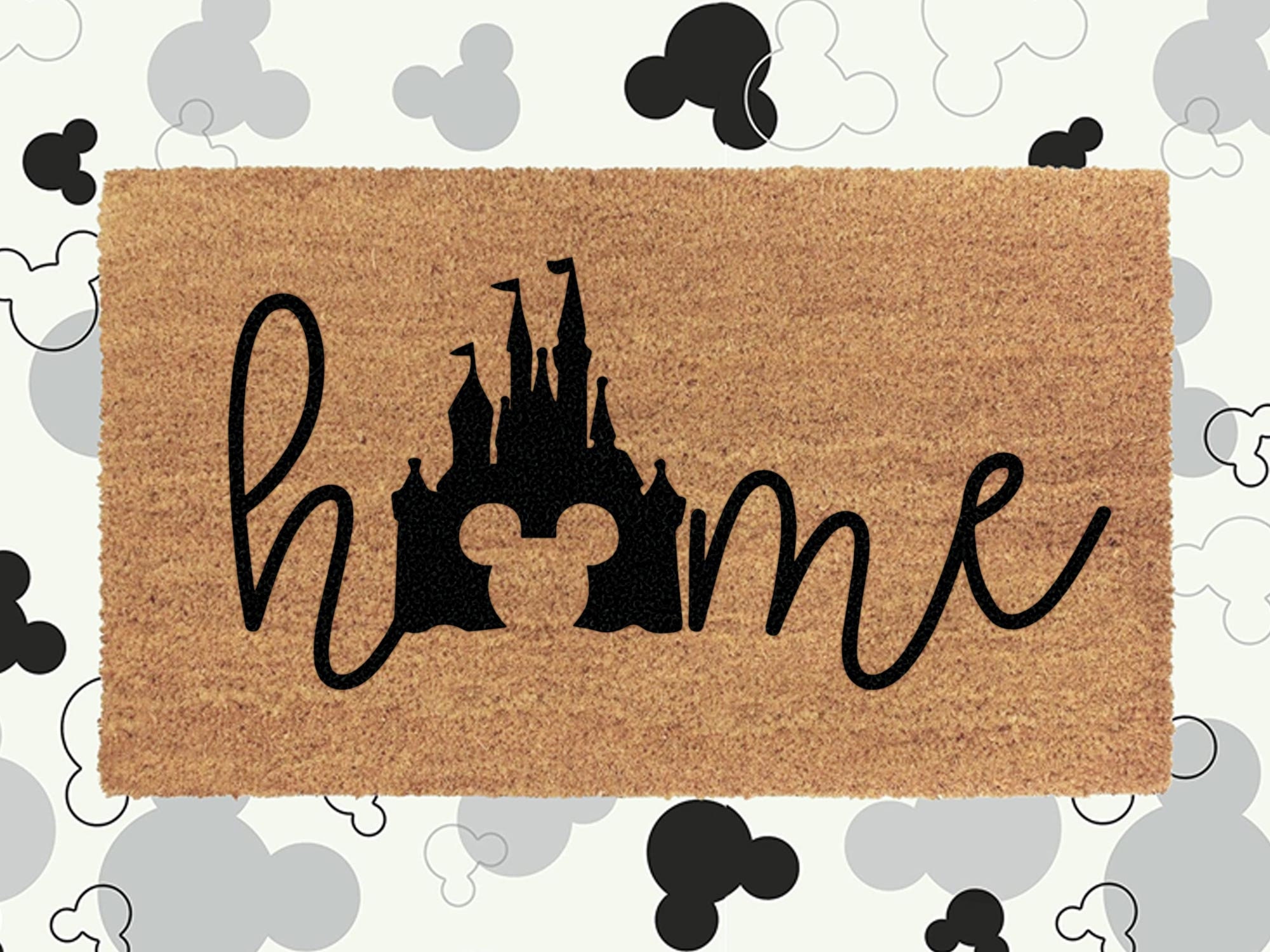 Disney Home Doormat With Castle Disneyland Disneyworld Etsy